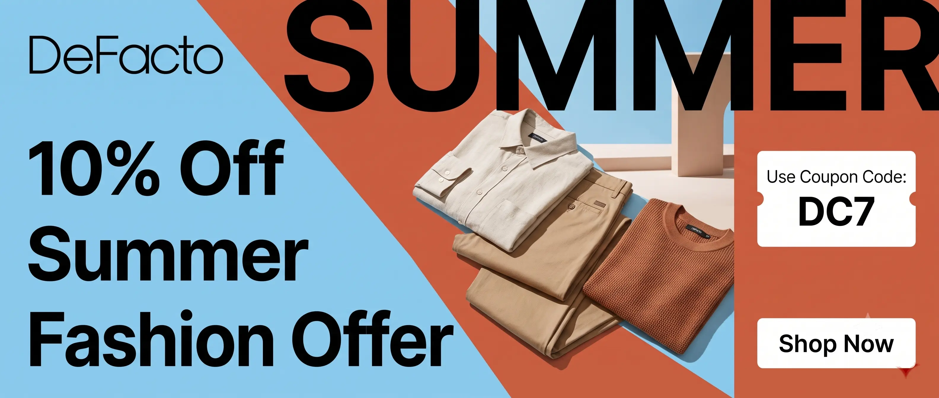 DeFacto Coupon Code & Clothing Fashion Promo Code Offers Banner